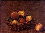 Henri Fantin-latour Famous Paintings - Still Life with Peaches